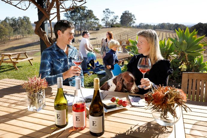 Family wine tasting in the Hunter Valley. Credit: Elbourne Wines